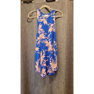 ❌️SOLD❌️ Ava Sky Fighting Eel Dress Deja Blue Poinsettia Small